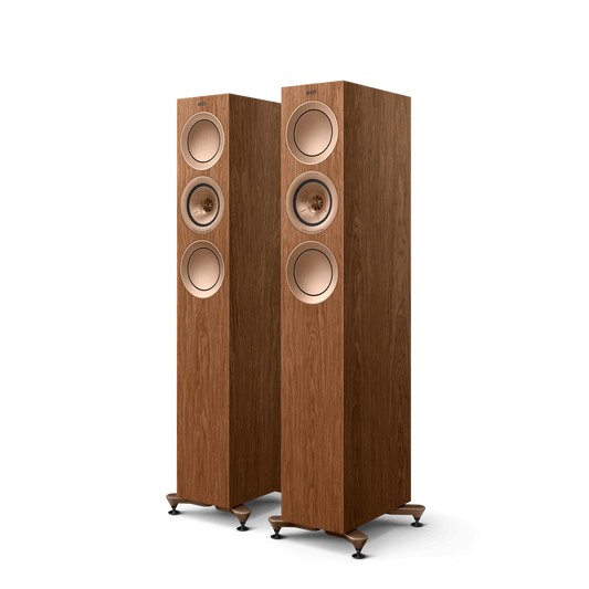KEF R5 Meta Nogal Altavoces de Suelo de Alta Fidelidad