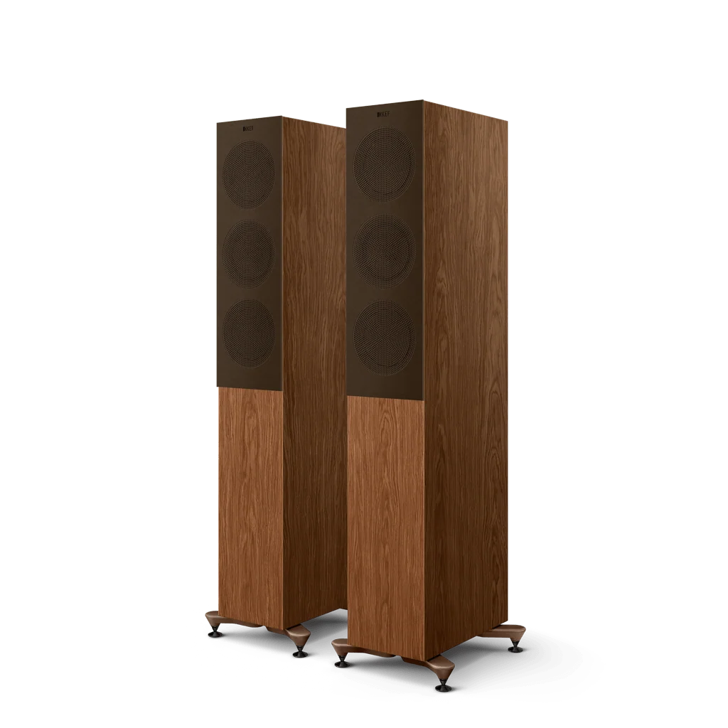 KEF R5 Meta Nogal Altavoces de Suelo de Alta Fidelidad