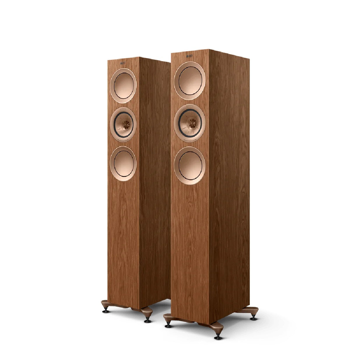 KEF R5 Meta Walnut Altavoces de Suelo de Alta Fidelidad