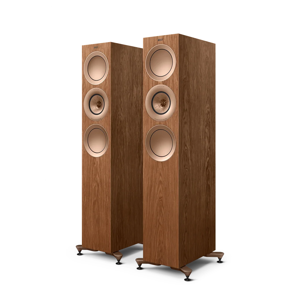 KEF R7 Meta Nogal Altavoces de Suelo de Alta Fidelidad 