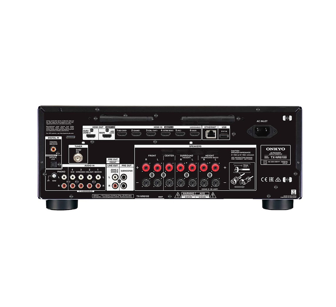 Onkyo TX-NR6100 Receptor AV 7.2 Canales