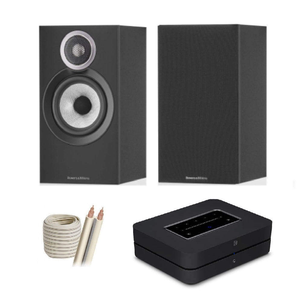 Paquete Estéreo Streaming: Bowers & Wilkins 607 S3 + Bluesound Powernode