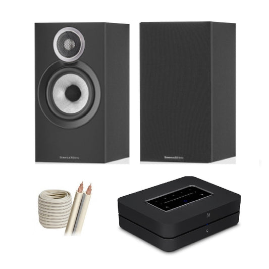 Paquete Estéreo Streaming: Bowers & Wilkins 607 S3 + Bluesound Powernode