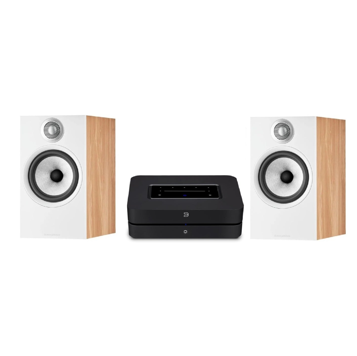 Paquete Estéreo Streaming: Bowers & Wilkins 607 S3 + Bluesound Powernode