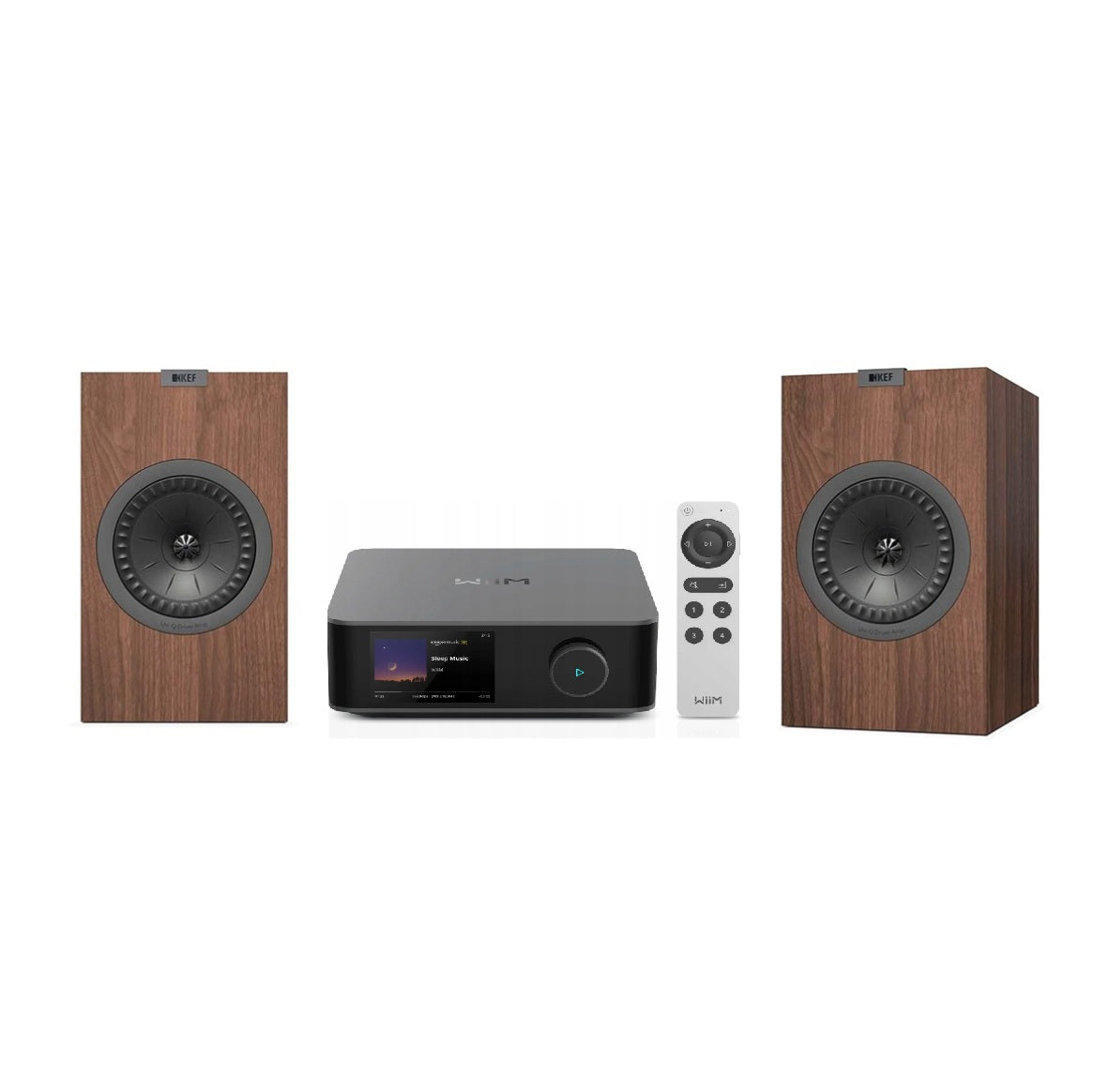 Paquete Estéreo Streaming: KEF Q1 Meta + Wiim Amp Ultra