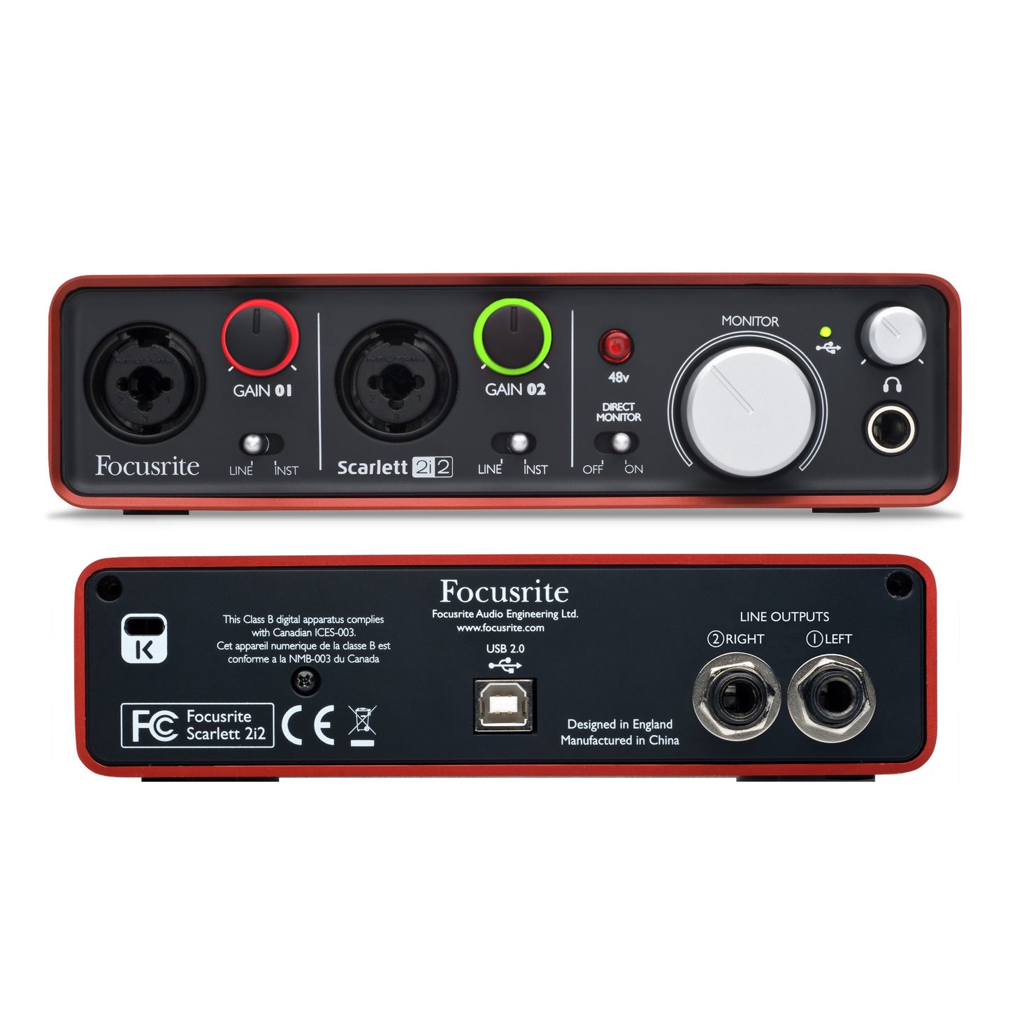 Interfase De Audio USB, Focusrite 2i2 - Jupitronic Tienda en Linea