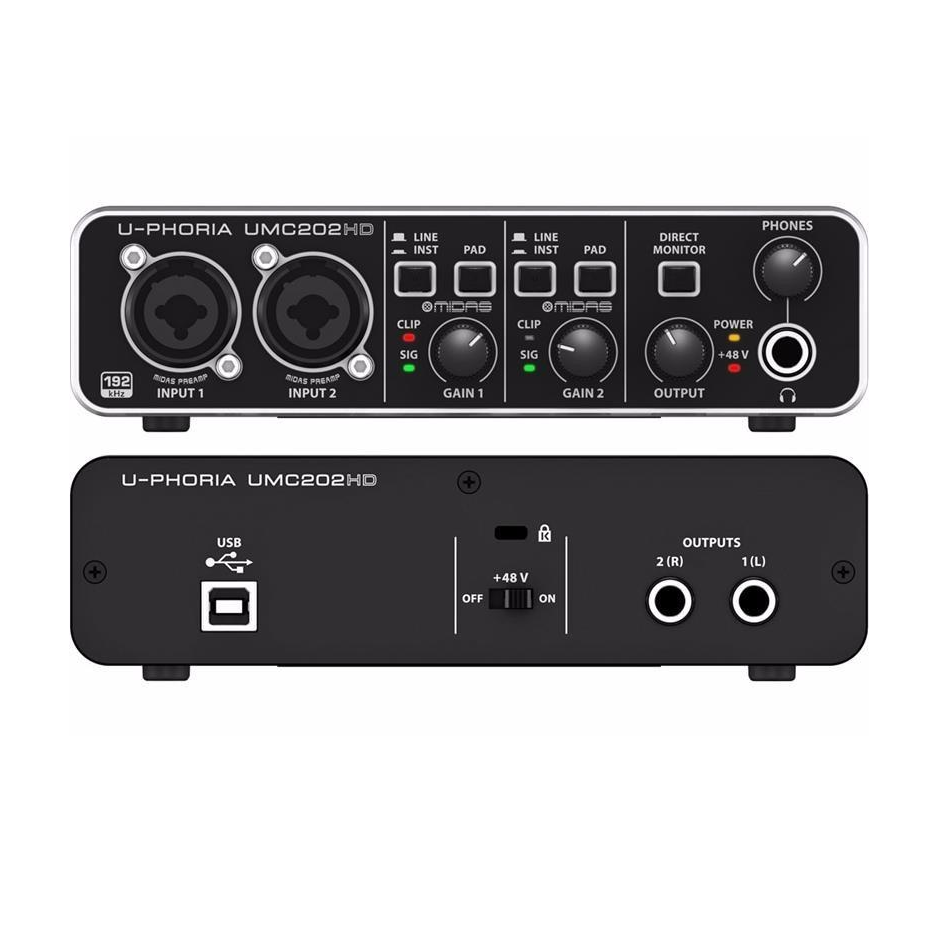 Interfase de Audio, Behringer U-PHORIA UMC202HD - Jupitronic Tienda en Linea