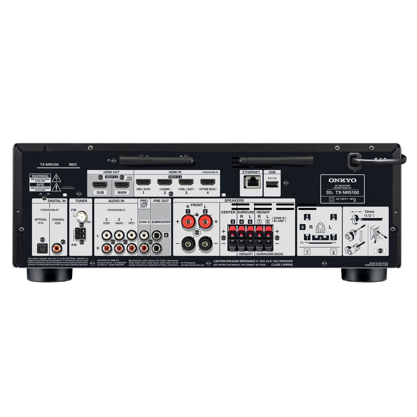 Onkyo TX-NR5100 Receptor AV 7.2 Canales