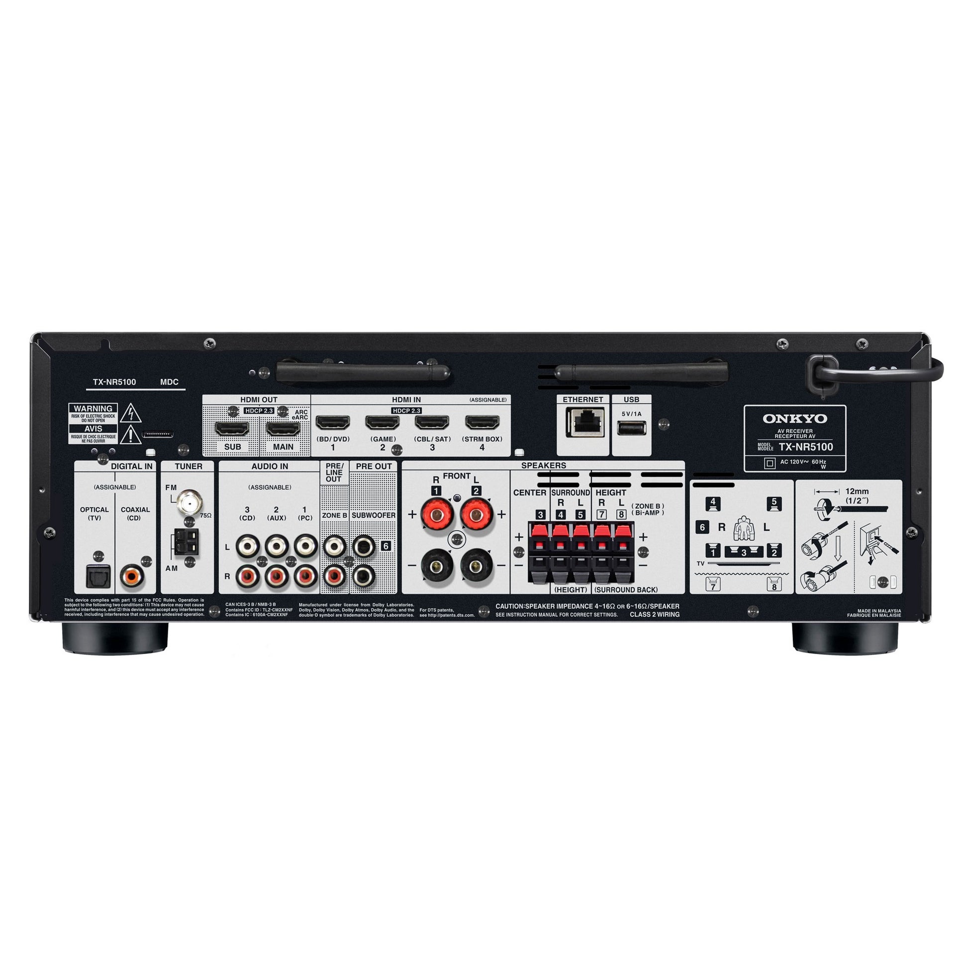 Onkyo TX-NR5100 Receptor AV 7.2 Canales
