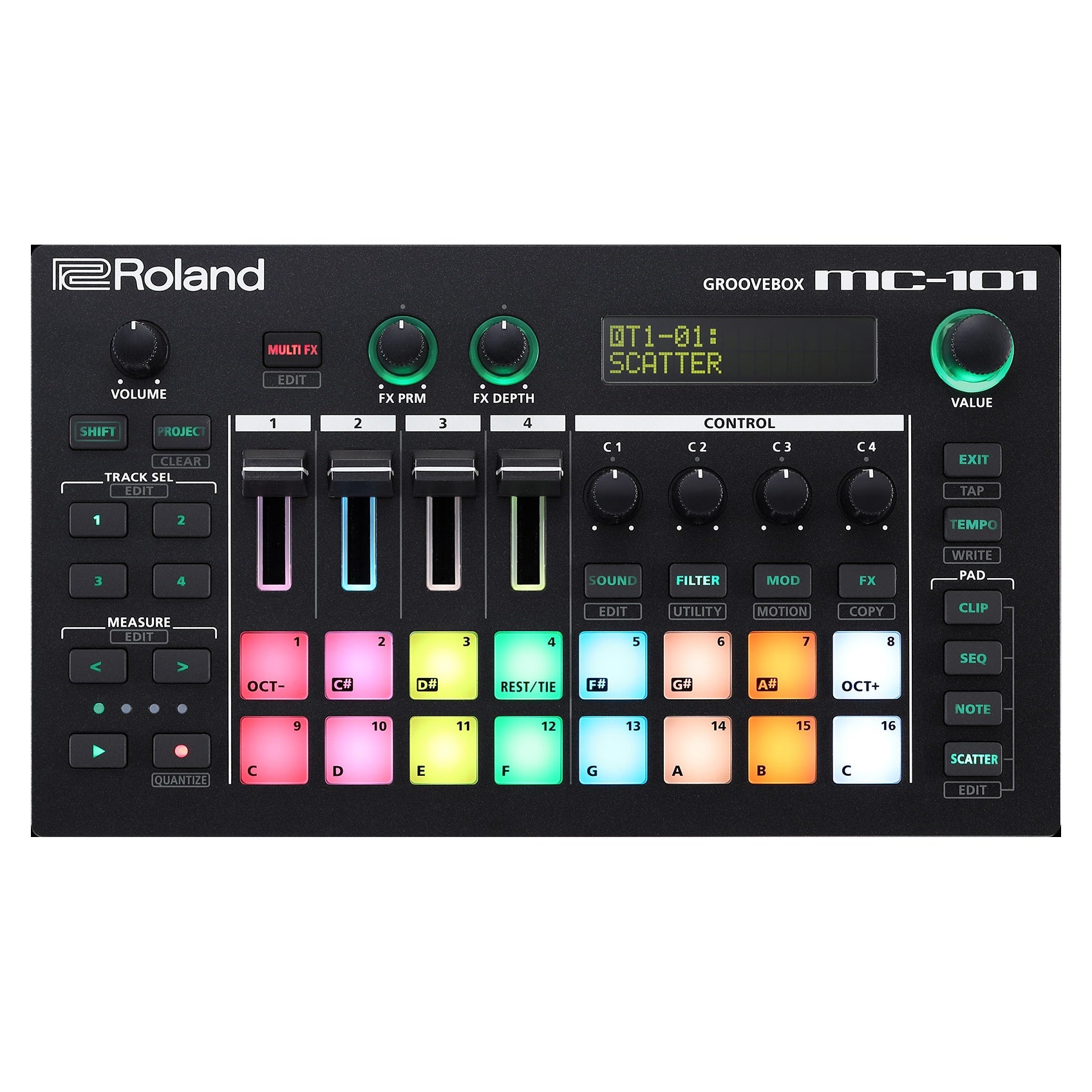 Controlador De Sonido, Roland MC-101 GrooveBox - Jupitronic Tienda en Linea