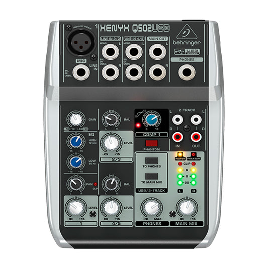 Mezcladora USB, Behringer XENYX Q502USB - Jupitronic Tienda en Linea