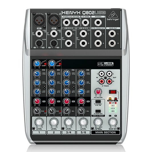 Mezcladora USB, Behringer XENYX Q802USB - Jupitronic Tienda en Linea